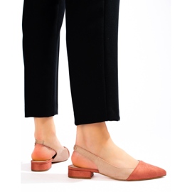 Dámské lodičky na otevřeném podpatku Shelovet béžový 1