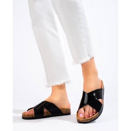 W. Potocki Dámské černé korkové sandály Shelovet černá 1