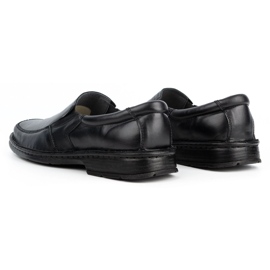 WASAK Pánské kožené slip-on mokasíny 0114W, černé černý 4