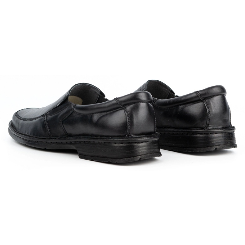WASAK Pánské kožené slip-on mokasíny 0114W, černé černý 4