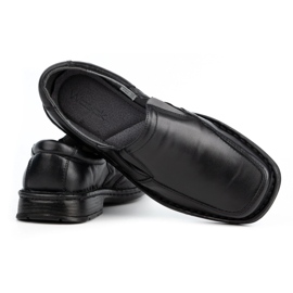 WASAK Pánské kožené slip-on mokasíny 0114W, černé černý 3