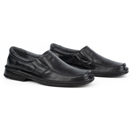 WASAK Pánské kožené slip-on mokasíny 0114W, černé černý 2