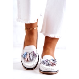 Evento Dámské kožené mokasíny s třásněmi bílé Laressa bílý 3 Evento Dámské kožené mokasíny s třásněmi bílé Laressa bílý 3