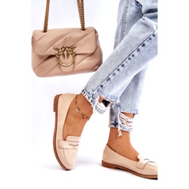 PS1 Pohodlné semišové dámské mokasíny béžová Lucca béžový 2