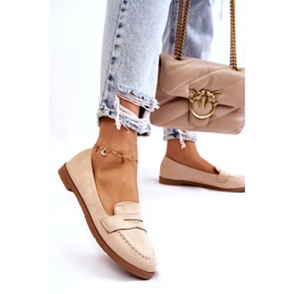 PS1 Pohodlné semišové dámské mokasíny béžová Lucca béžový 3