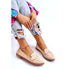 PS1 Pohodlné semišové dámské mokasíny béžová Lucca béžový 7