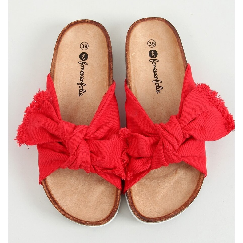 Hawn Red Cotton Cork Slides červený 1