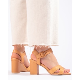 Encor Camel Sandály Na Baru hnědý žluť 1