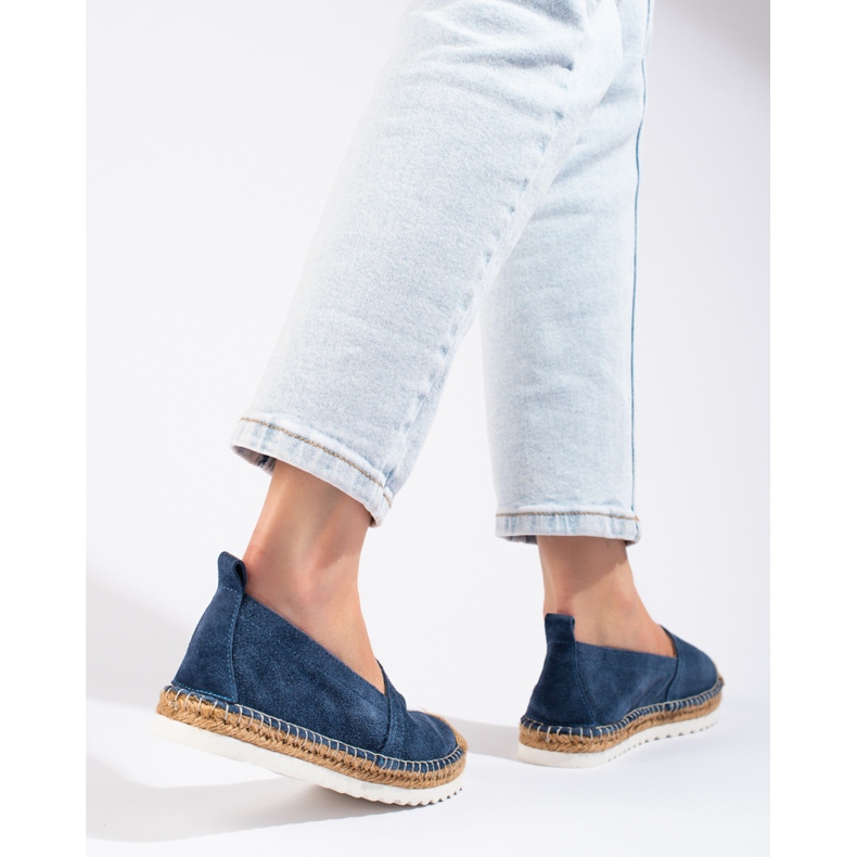 T.Sokolski Kožené Espadrilky Na Platformě námořnická modř 2
