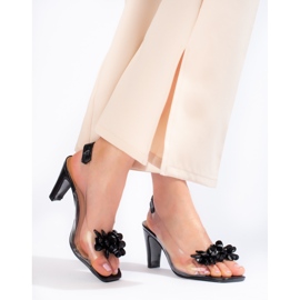 W. Potocki Černé transparentní transparentní sandály značky Potocki černý 1