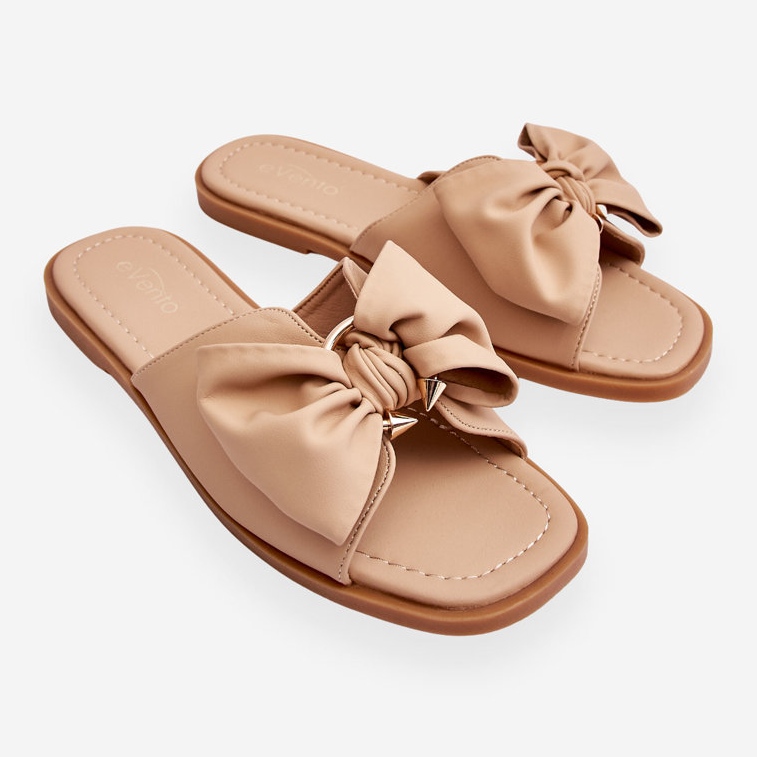 Dámské Pantofle S Mašlí Béžová Becky béžový 1