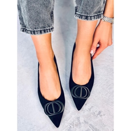 Arte Black baleríny s mandlovou špičkou černá 1