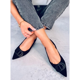 Arte Black baleríny s mandlovou špičkou černý 2