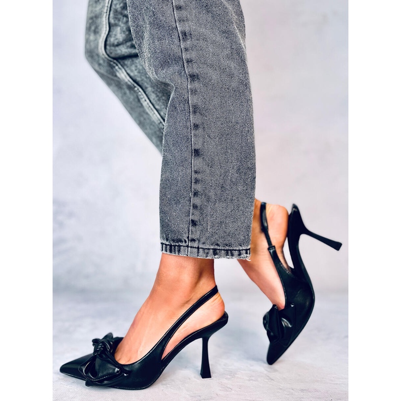 BM Lodičky na otevřeném podpatku od Deluna Black černá 2