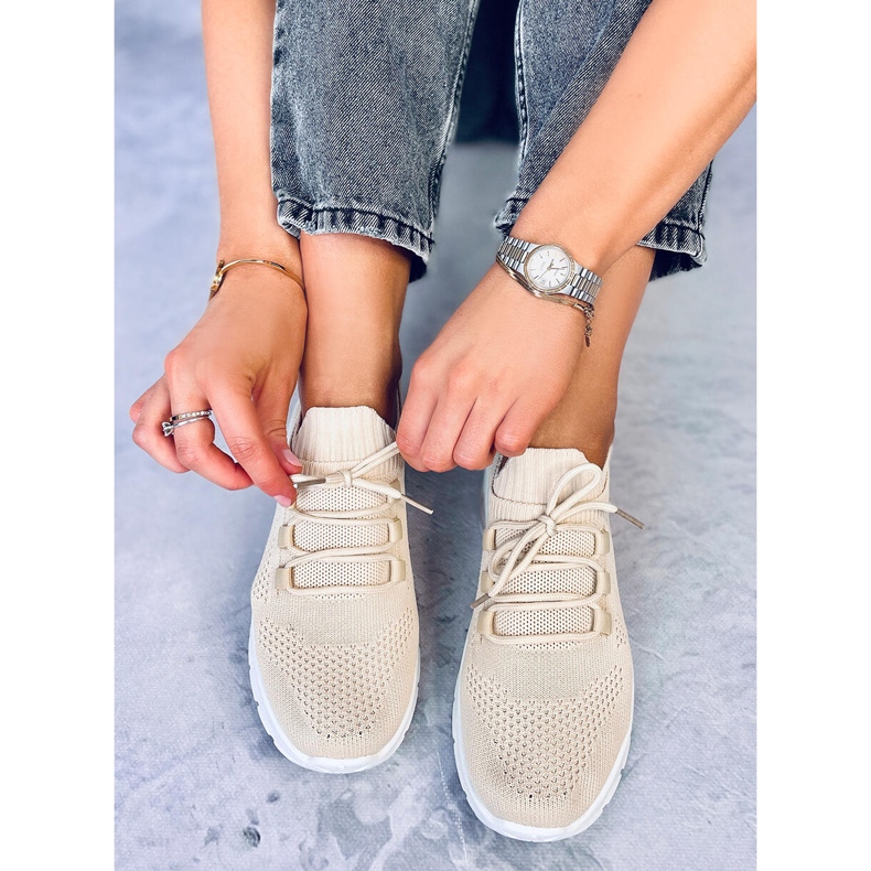 Sportovní boty s ponožkou Caruso Beige béžový 2