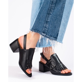 Kožené sandály s tryskami LA.FI černý 1