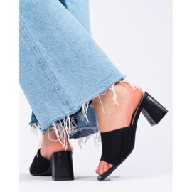 Dámské textilní černé skluzavky Shelovet na sloupek černá 2