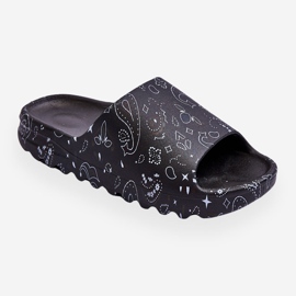 Módní dámské pantofle na masivní platformě Black Lorette černá 1