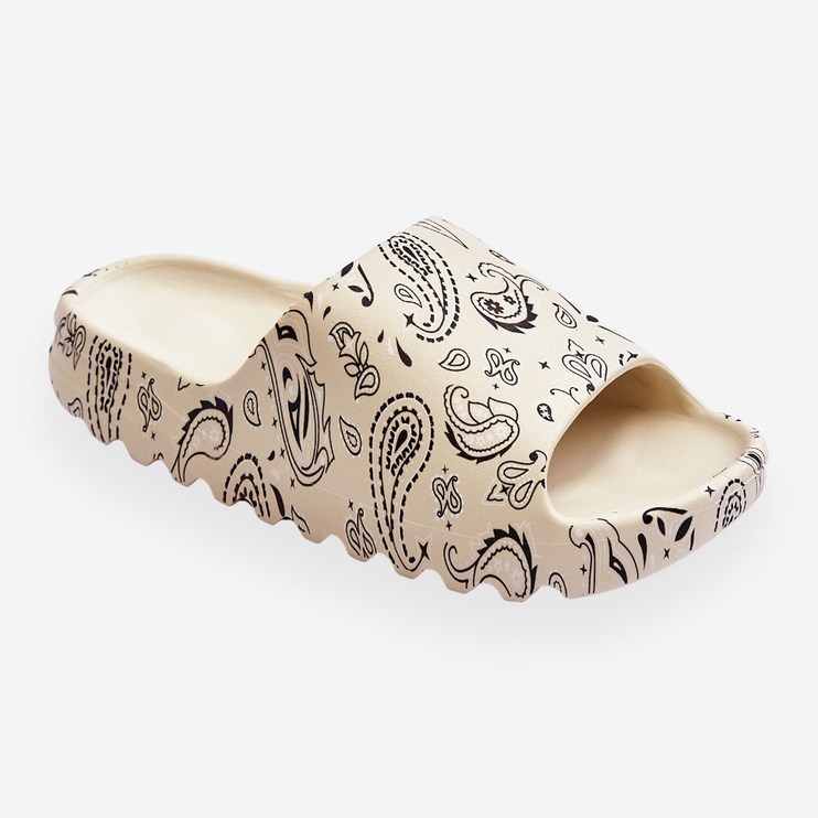 PS1 Módní dámské pantofle na masivní platformě béžový loret 1