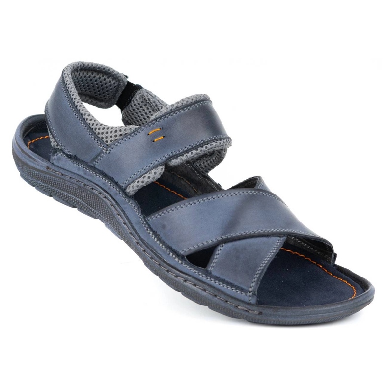 Olivier Pánské kožené sandály 336GT tmavě modrá modrý 2