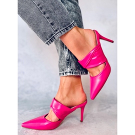 Charisse Fuchsia Mules na jehlovém podpatku růžový 2