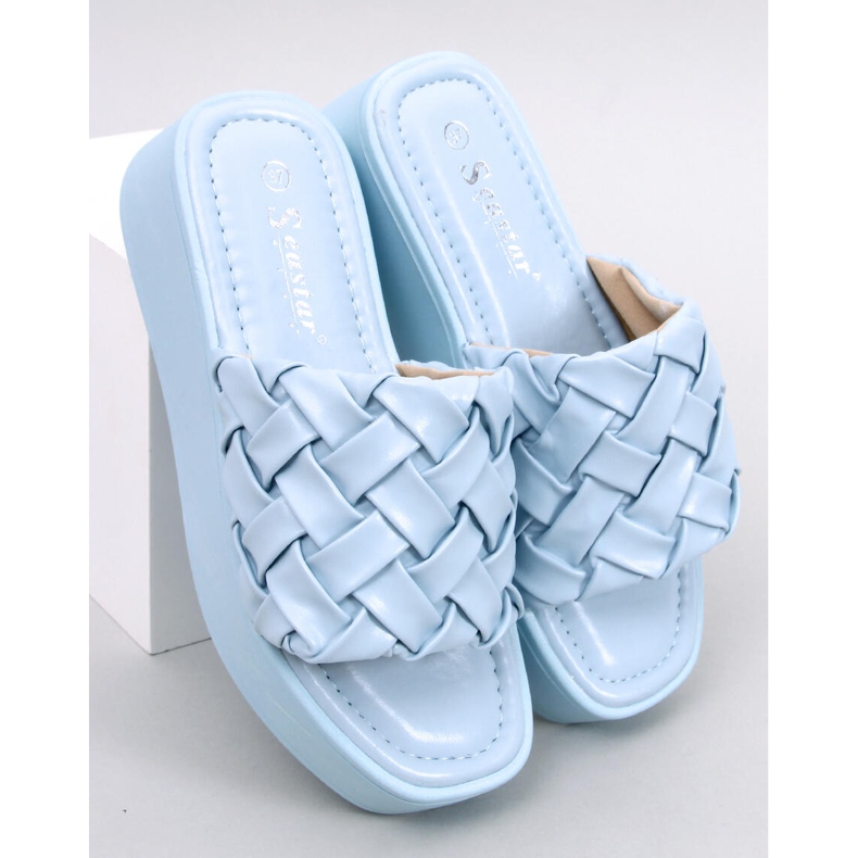 BM Sandály na klínku Inaba Blue modrý 1