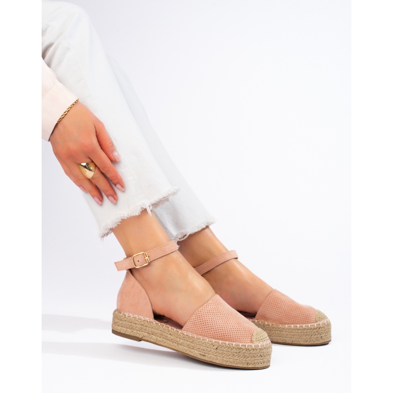 SHELOVET Espadrilky se sponou růžový 1