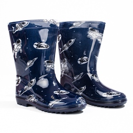 Vysoké chlapecké galoše se vzorem Shelovet navy blue modrý 1