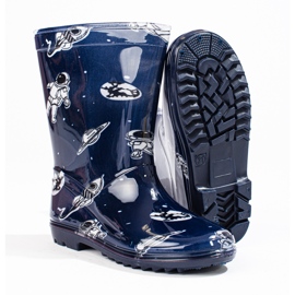 Vysoké chlapecké galoše se vzorem Shelovet navy blue modrý 2
