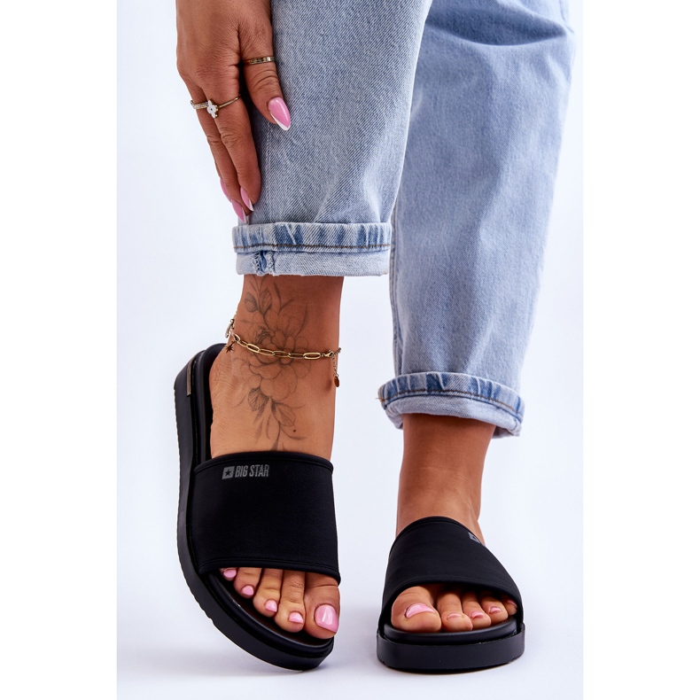 Dámské pantofle na platformě Big Star LL274930 černé černá 2