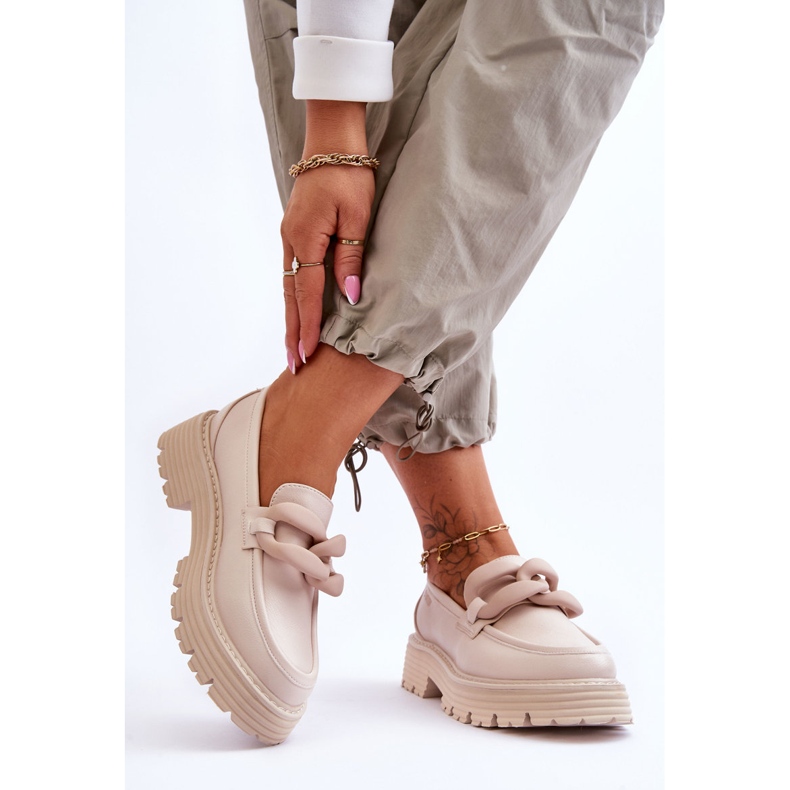 Kožené mokasíny Big Star Boty LL274581 Béžová béžový 2