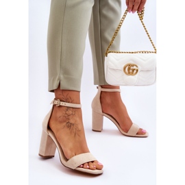 Dámské klasické semišové sandály béžové Passo béžový 2