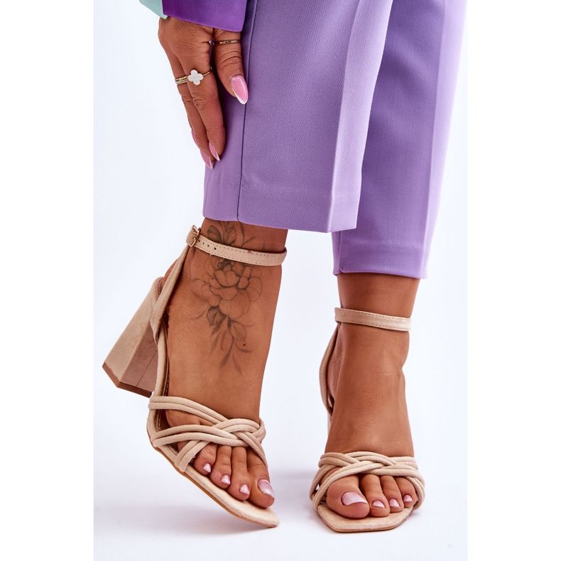 Klasické semišové sandály Béžová Bernett béžový 1