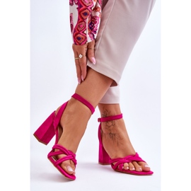 Klasické semišové sandály na podpatku Fuchsia Bernett růžový 2 Klasické semišové sandály na podpatku Fuchsia Bernett růžový 2