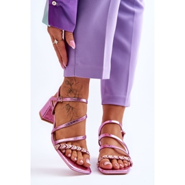 Dámské sandály se vzorem hadí kůže Purple Amorio fialová 1