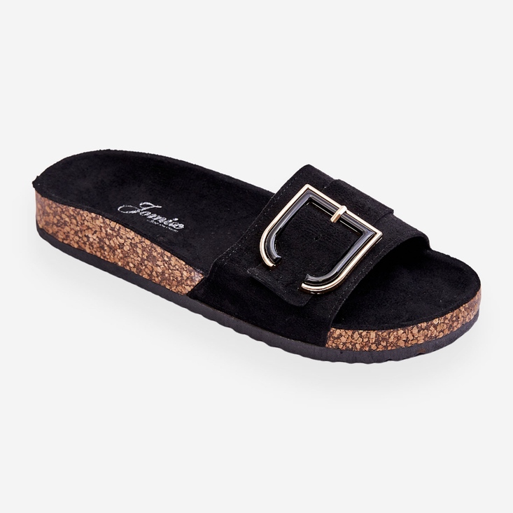 Dámské semišové pantofle na platformě Black Festil černá 2