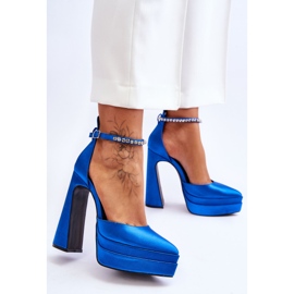 Módní lodičky Na Podpatku Modré Santoro modrý 2