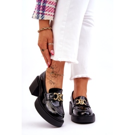 S.Barski Módní lodičky s masivními podpatky černá Imani 2