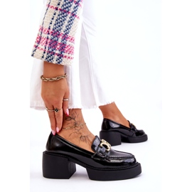 S.Barski Módní lodičky s masivními podpatky černá Imani 3