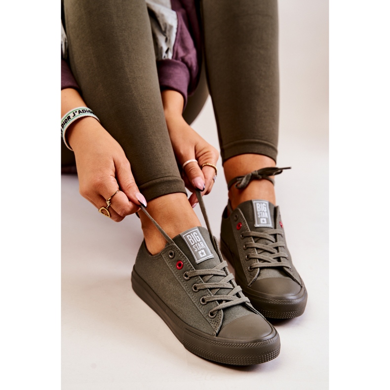 Nízké tenisky Big Star JJ274004 Khaki zelená 1