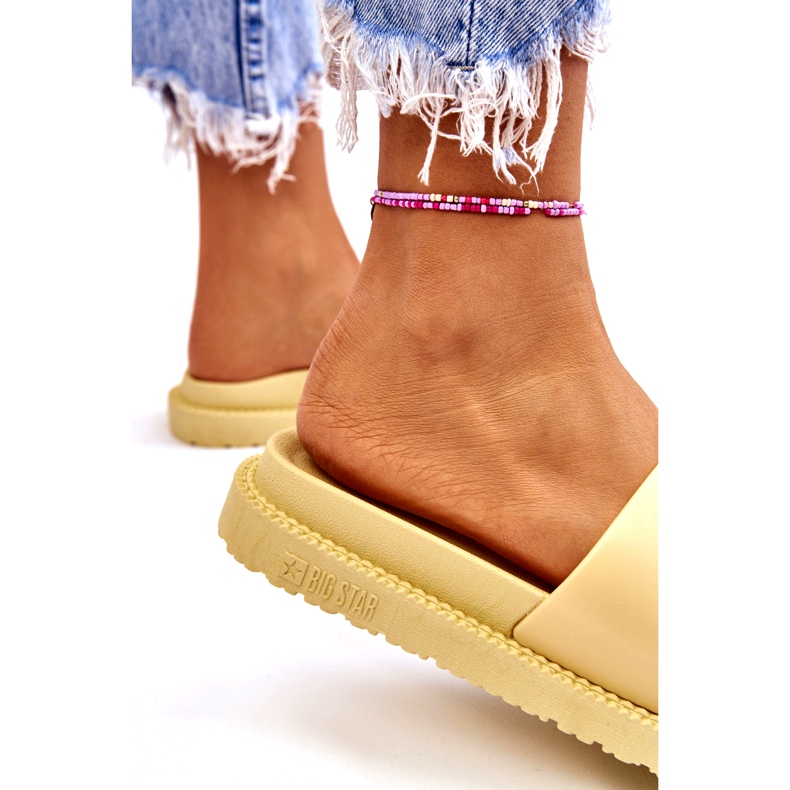 Dámské pantofle Big Star JJ274A305 Žluté žlutá 1