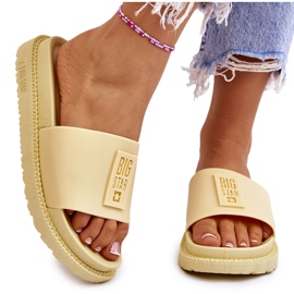 Dámské pantofle Big Star JJ274A305 Žluté žlutá 4