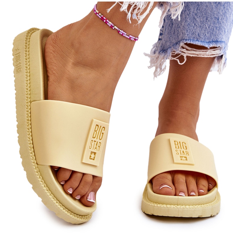 Dámské pantofle Big Star JJ274A305 Žluté žlutá 4