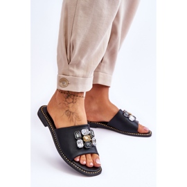 Dámské sandály s kamínky S.Barski KV-2775-31 Black černý 2