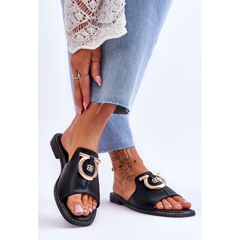 Kožené pantofle Pohodlná obuv S.Barski KV-2775-32 Černá 2