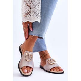 Kožené pantofle Pohodlná obuv S.Barski KV-2775-32 Nude béžový 2