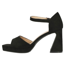 Dámské semišové sandály na Filippo DS4489/23 Black Leather Insert černý 3