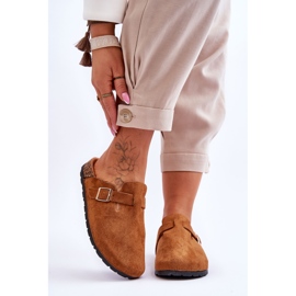 Camel Vellma Suede Cork platformové pantofle hnědý 1