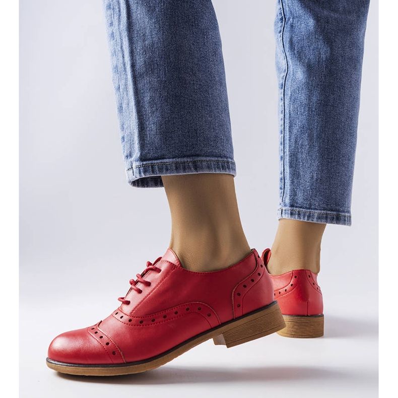 Béžové brogues LS5379 Taupe červený 1