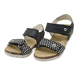 Bartek Dívčí námořnictvo modré kožené sandály v tečkách modrý 3 Bartek Dívčí námořnictvo modré kožené sandály v tečkách modrý 3